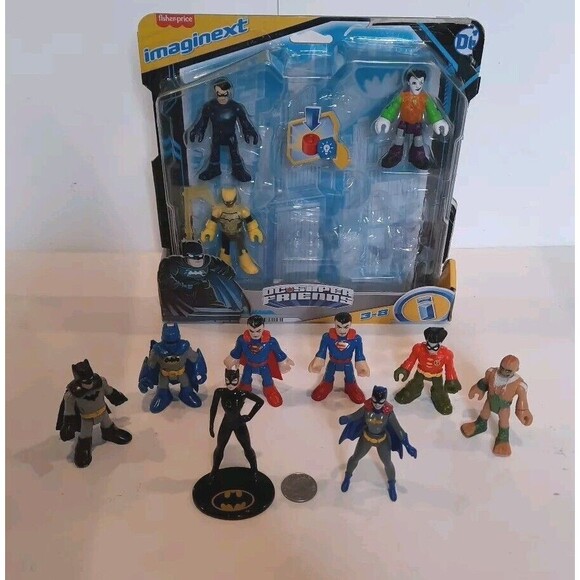 (Lot of 11) 9 Imaginext Fisher Price DC Super Friends/2 VINTAGE Catwoman/Batgirl - Picture 2 of 3